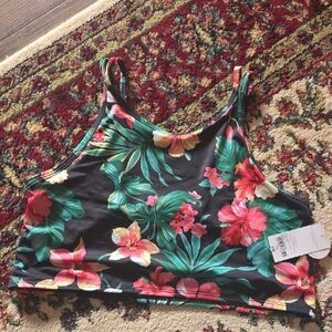 Floral Tropical Print Crop Top
